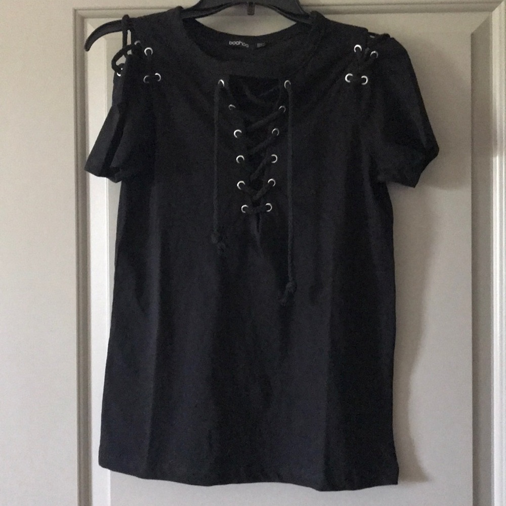 Black shirt with cut outs